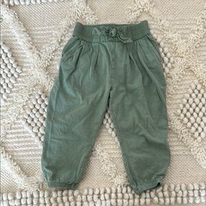 High Waisted Pleated Green Pants